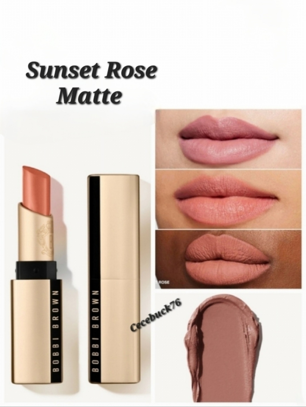 🌺Bobbi Brown Sunset Rose Luxe Matte Lipstick Hydrating Lipstick Longwear
